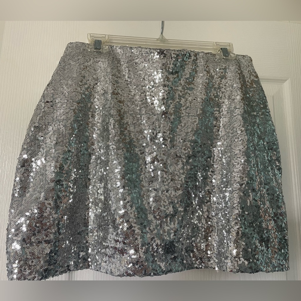 Sequin Silver Mini Skirt